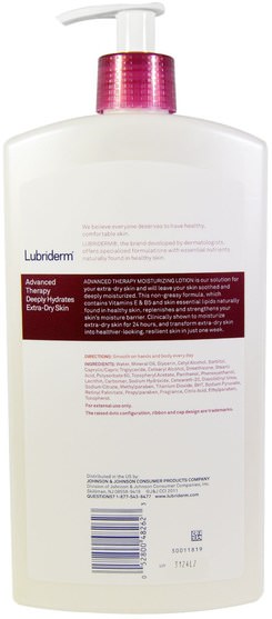 洗澡，美容，潤膚露 - Lubriderm, Advanced Therapy Lotion, Deeply-Hydrates Extra-Dry Skin, 24 fl oz. (709 ml)