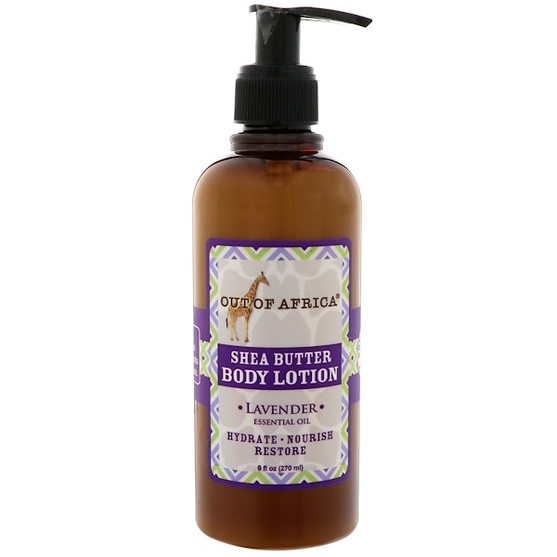 洗澡，美容，潤膚露，乳木果油 - Out of Africa, Shea Butter Body Lotion, Lavender, 9 fl oz (260 ml)