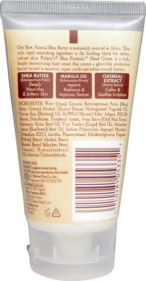 洗澡，美容，潤膚露，乳木果油 - Palmers, Shea Formula, Raw Shea Hand Cream, 2.1 oz (60 g)