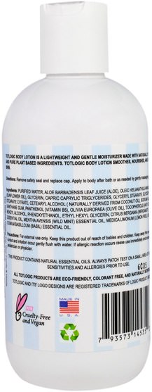 沐浴，美容，潤膚露，皮膚護理 - Logic Products, TotLogic, Body Lotion, Original Scent, 8 fl oz (236 ml)