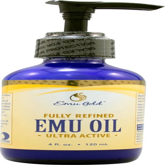 沐浴，美容，潤膚露，皮膚，鴯oil油 - Emu Gold, Emu Oil, Fully Refined, Ultra Active, 4 fl oz (120 ml)