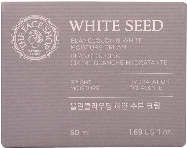 洗澡，美容，潤膚露 - The Face Shop, White Seed, Blanclouding White Moisture Cream, 1.69 fl. oz (50 ml)