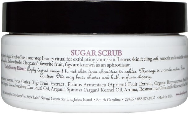 洗澡，美容，身體磨砂，摩洛哥堅果浴 - Deep Steep, Argan Oil Sugar Scrub, Fig - Apricot, 8 oz (226 g)