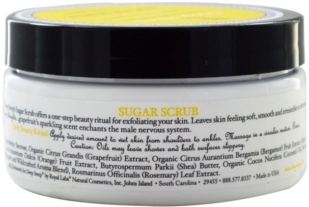 洗澡，美容，身體磨砂 - Deep Steep, Sugar Scrub, Grapefruit - Bergamot, 8 oz (226 g)