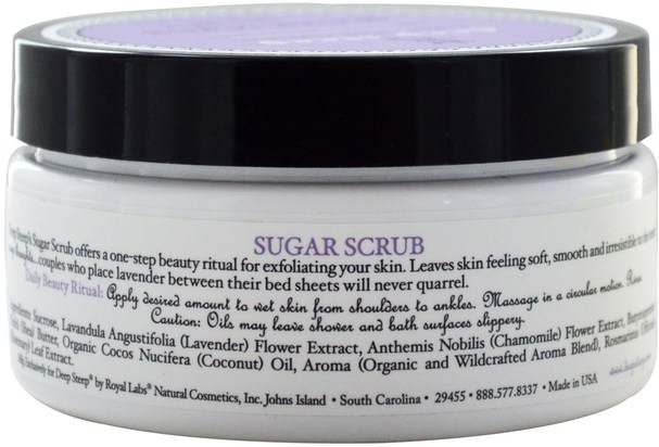 洗澡，美容，身體磨砂 - Deep Steep, Sugar Scrub, Lavender - Chamomile, 8 oz (226 g)