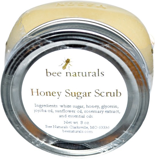 洗澡，美容，身體磨砂，原始蜂自然 - Bee Naturals, Honey Sugar Scrub, 8 oz