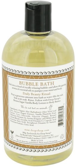 洗澡，美容，泡泡浴 - Deep Steep, Bubble Bath, Brown Sugar - Vanilla, 17 fl oz (503 ml)