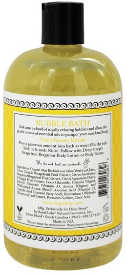 洗澡，美容，泡泡浴 - Deep Steep, Bubble Bath, Grapefruit - Bergamot, 17 fl oz (503 ml)