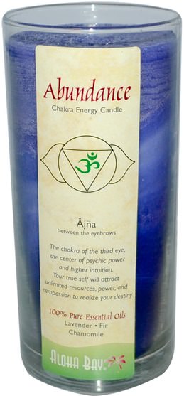 洗澡，美容，蠟燭 - Aloha Bay, Chakra Energy Candle, Abundance, 11 oz