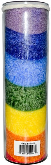 洗澡，美容，蠟燭 - Aloha Bay, Palm Wax Candle, Sri Yantra, Multi Color Chakra Candle, 17 oz