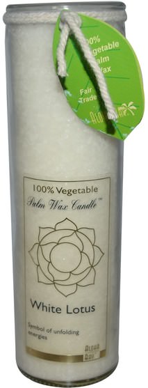 洗澡，美容，蠟燭 - Aloha Bay, Palm Wax Candle, White Lotus, 17 oz