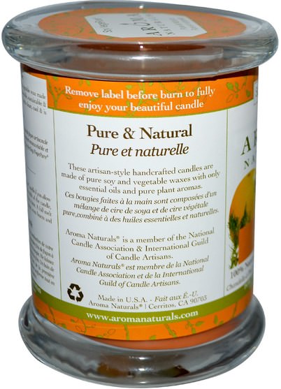 洗澡，美容，蠟燭 - Aroma Naturals, Soy VegePure, 100% Natural Soy Essential Oil Candle, Clarity, Orange & Cedar, 8.8 oz (260 g)