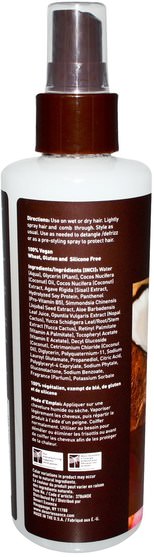 洗澡，美容，護髮素，頭髮，頭皮，洗髮水，護髮素 - Desert Essence, Coconut Hair Defrizzer & Heat Protector, 8.5 fl oz (237 ml)