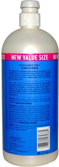 洗澡，美容，護髮素，頭髮，頭皮，洗髮水，護髮素 - Jason Natural, Everyday Conditioner, Fragrance Free, 32 oz (907 g)