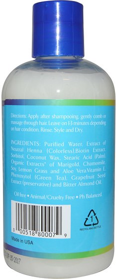 洗澡，美容，護髮素，頭髮，頭皮，洗髮水，護髮素 - Rainbow Research, Henna & Biotin Herbal Conditioner, 8 fl oz (240 ml)