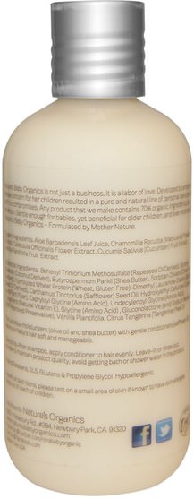 洗澡，美容，護髮素，兒童洗澡 - Natures Baby Organics, Conditioner & Detangler, Vanilla Tangerine, 8 fl oz (236.5 ml)