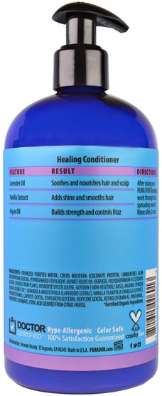 洗澡，美容，護髮素 - Pura Dor, Healing Conditioner, 16 fl oz (473 ml)
