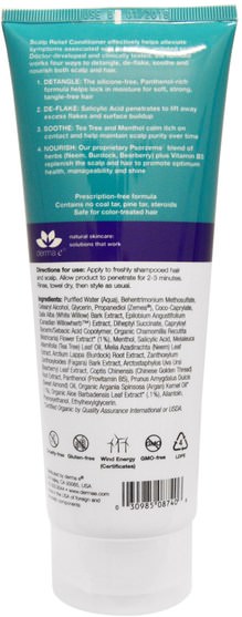 洗澡，美容，護髮素，水楊酸 - Derma E, Scalp Relief Conditioner, 8 fl oz (236 ml)
