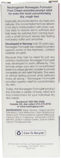 洗澡，美容，膏霜腳 - Neutrogena, Foot Cream, 2 oz (56 g)