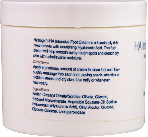 洗澡，美容，霜腳，皮膚 - Hyalogic HA Intensive Foot Cream, 4 oz (113.4 g)