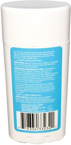 洗澡，美容，除臭劑 - Desert Essence, Deodorant, Tropical Breeze, 2.5 oz (70 ml)