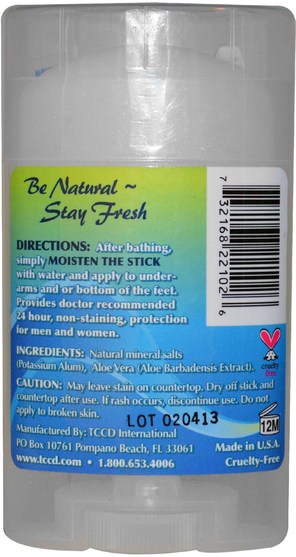洗澡，美容，除臭劑 - Naturally Fresh, Deodorant Crystal, Fragrance Free, 3 oz (90 g)