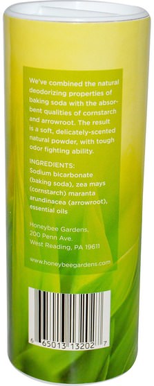 沐浴，美容，除臭粉 - Honeybee Gardens, Deodorant Powder, 4 oz (114 g)