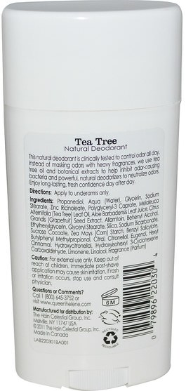 洗澡，美容，除臭劑 - Queen Helene, All-Day Strength Deodorant, Tea Tree, 2.7 oz (75 g)