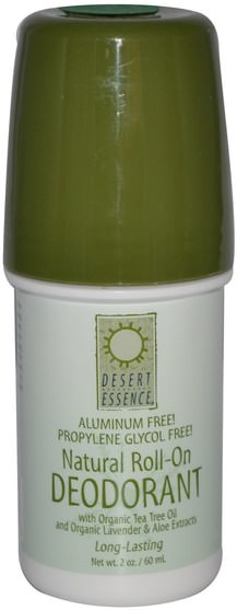 沐浴，美容，除臭劑，滾裝除臭劑 - Desert Essence, Natural Roll-On Deodorant, 2 oz (60 ml)