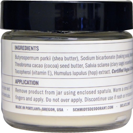 洗澡，美容，除臭劑 - Schmidts Natural Deodorant, Lavender + Sage, 2 oz (56.7 g)