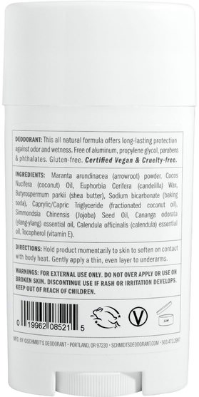洗澡，美容，除臭劑 - Schmidts Natural Deodorant, Ylang-Ylang + Calendula, 3.25 oz (92 g)