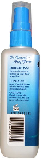 洗澡，美容，除臭噴霧 - Naturally Fresh, Spray Mist, Body Deodorant, 4 fl oz (120 ml)