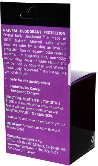 洗澡，美容，除臭石頭 - Crystal Body Deodorant, Deodorant Crystal, 3 oz (84 g)