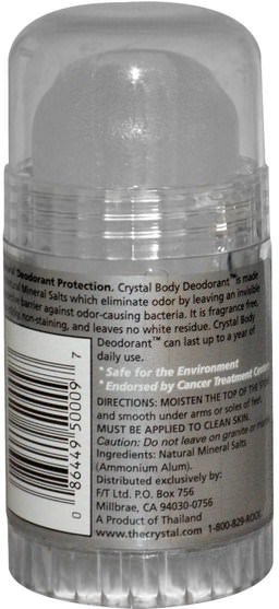 洗澡，美容，除臭石，除臭劑 - Crystal Body Deodorant, Body Deodorant Stick for Men, Fragrance Free, 4.25 oz (120 g)