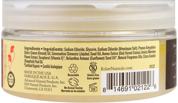 洗澡，美女 - Eclair Naturals, Himalayan Salt Scrub, Grapefruit, 9 oz (255 g)