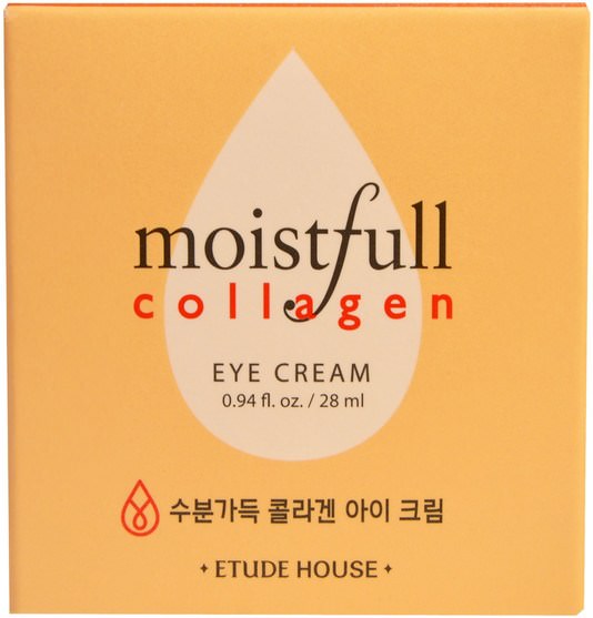 洗澡，美女 - Etude House, Moistfull Collagen Eye Cream, 0.94 fl oz (28 ml)