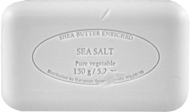 洗澡，美女 - European Soaps, Pre de Provence, Bar Soap, Sea Salt, 5.2 oz (150 g)
