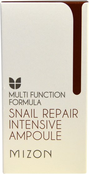 洗澡，美容，面部護理，面霜，乳液 - Mizon, Snail Repair Intensive Ampoule, 1.01 fl oz (30 ml)