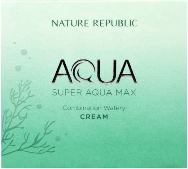 洗澡，美容，面部護理，面霜，乳液 - Nature Republic, Aqua, Super Aqua Max, Combination Watery Cream, 2.70 fl oz (80 ml)