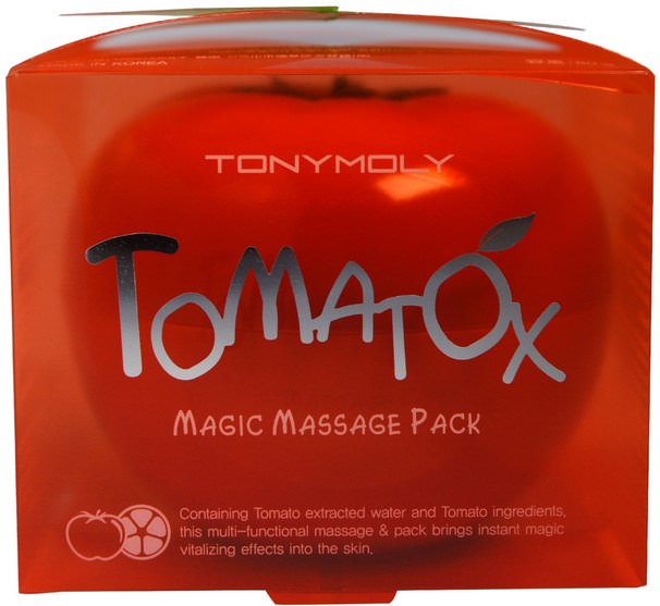 洗澡，美容，面部護理，面霜，乳液 - Tony Moly, Tomatox Magic Massage Pack, 80 g