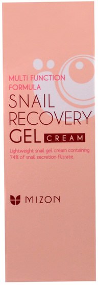 洗澡，美容，面部護理 - Mizon, Snail Recovery Gel Cream, 1.52 oz (45 ml)