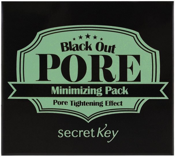 洗澡，美容，面膜，粉刺，瑕疵面具 - Secret Key, Black Out Pore Minimizing Pack, 3.52 (100 g)