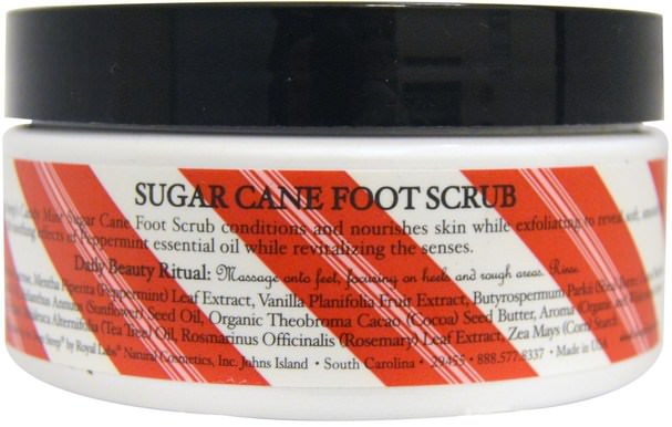 洗澡，美容，腳部護理，身體磨砂 - Deep Steep, Sugar Cane Foot Scrub, Candy - Mint, 9 oz (256 g)