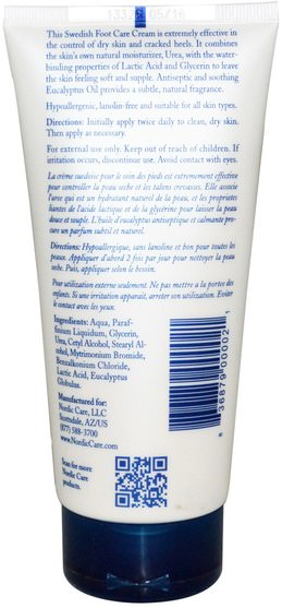 洗澡，美容，腳部護理，霜足 - Nordic Care, Foot Care Cream, 6 oz (180 ml)