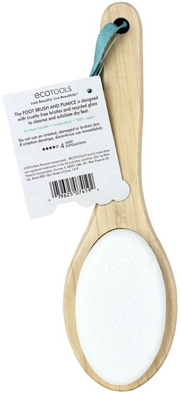 洗澡，美容，腳部護理 - EcoTools, Foot Brush & Pumice, 1 Brush