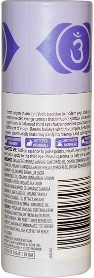 洗澡，美容，香水噴霧 - Aura Cacia, Organic Chakra Balancing Aromatherapy Roll-On, Insightful Third Eye, 0.31 fl oz (9.2 ml)