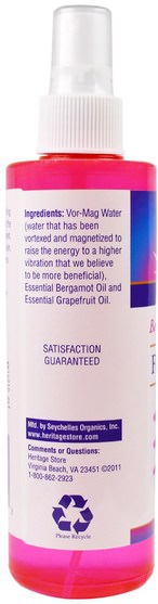 洗澡，美容，香水噴霧 - Heritage Stores, Bergamot Grapefruit, Flower Water, 8 fl oz (240 ml)