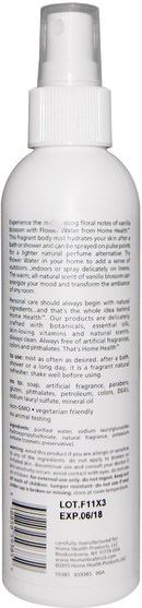 洗澡，美容，香水噴霧 - Home Health, Flower Water, Vanilla Blossom Body Mist, 6 fl oz (177 ml)