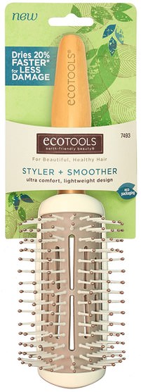 洗澡，美容，毛刷，頭髮，頭皮 - EcoTools, Styler + Smoother Brush, 1 Brush