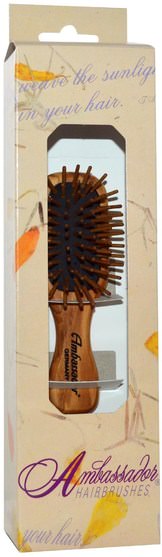 洗澡，美容，毛刷，頭髮，頭皮 - Fuchs Brushes, Ambassador Hairbrushes, Olivewood Mini/Wood Pins, 1 Hair Brush
